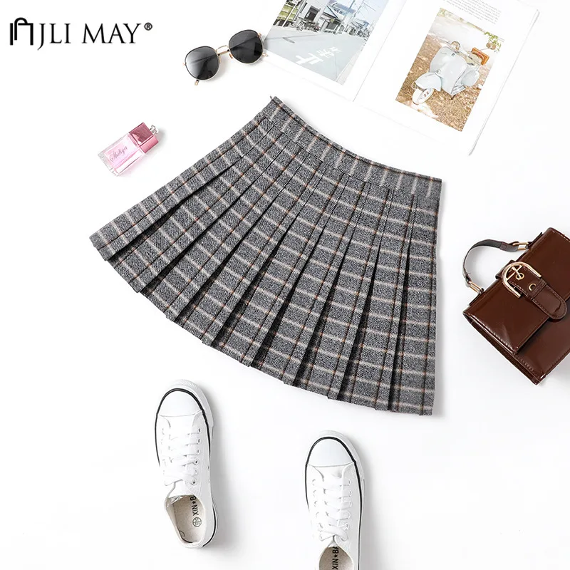 JLI MAY High Waist Slim Skirts Autumn Plaid Pleated Empire Sweet Harajuku Preppy Style Casual Women Short Skirt
JLI MAY High Waist Slim Skirts Autumn Plaid Pleated Empire Sweet Harajuku Preppy Style Casual Women Short Skirt