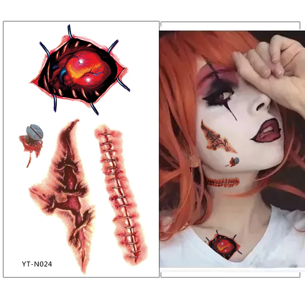 Halloween Horror Wound Zombie Scar Temporary Tattoos, 3D Halloween Makeup and Party Decorations (24 sheets)
Halloween Horror Wound Zombie Scar Temporary Tattoos, 3D Halloween Makeup and Party Decorations (24 sheets)