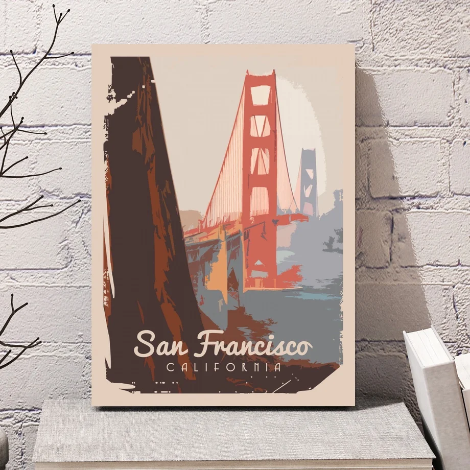 San Francisco Abstract Nordic Vintage Landscape Travel Art Canvas Poster Home Wall Decor (No Frame) 
San Francisco Abstract Nordic Vintage Landscape Travel Art Canvas Poster Home Wall Decor (No Frame)