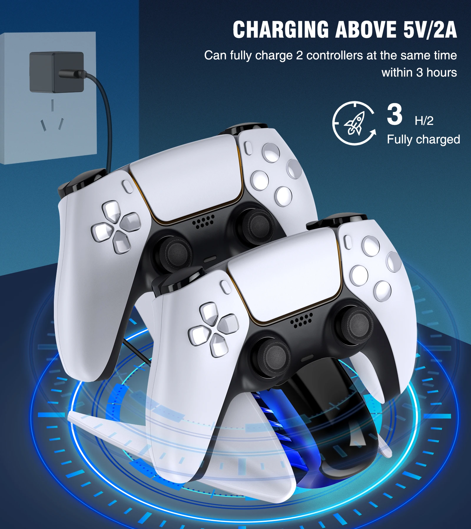 Быстрое зарядное устройство для PS5 контроллер космического корабля Беспроводная