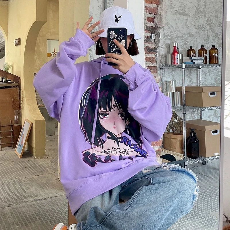 Hoodies Women Sweatshirt Comic Hooded Thin Hoodies Women Sweatshirt Student Long-sleeved Hip-hop Wind Loose Lazy Hoodie
Hoodies Women Sweatshirt Comic Hooded Thin Hoodies Women Sweatshirt Student Long-sleeved Hip-hop Wind Loose Lazy Hoodie