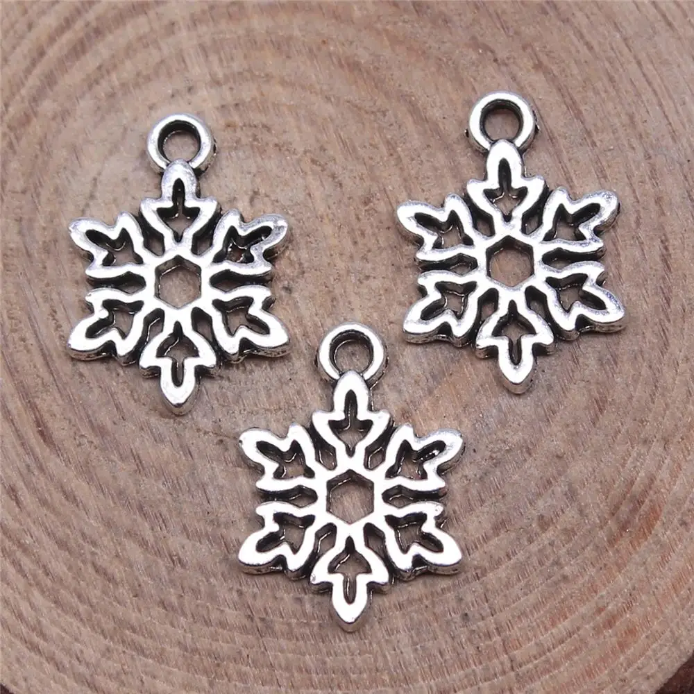 Earring Charms For Jewelry Making 40pcs Snowflake Charms 15x11mm Antique Silver Plated
Earring Charms For Jewelry Making 40pcs Snowflake Charms 15x11mm Antique Silver Plated
