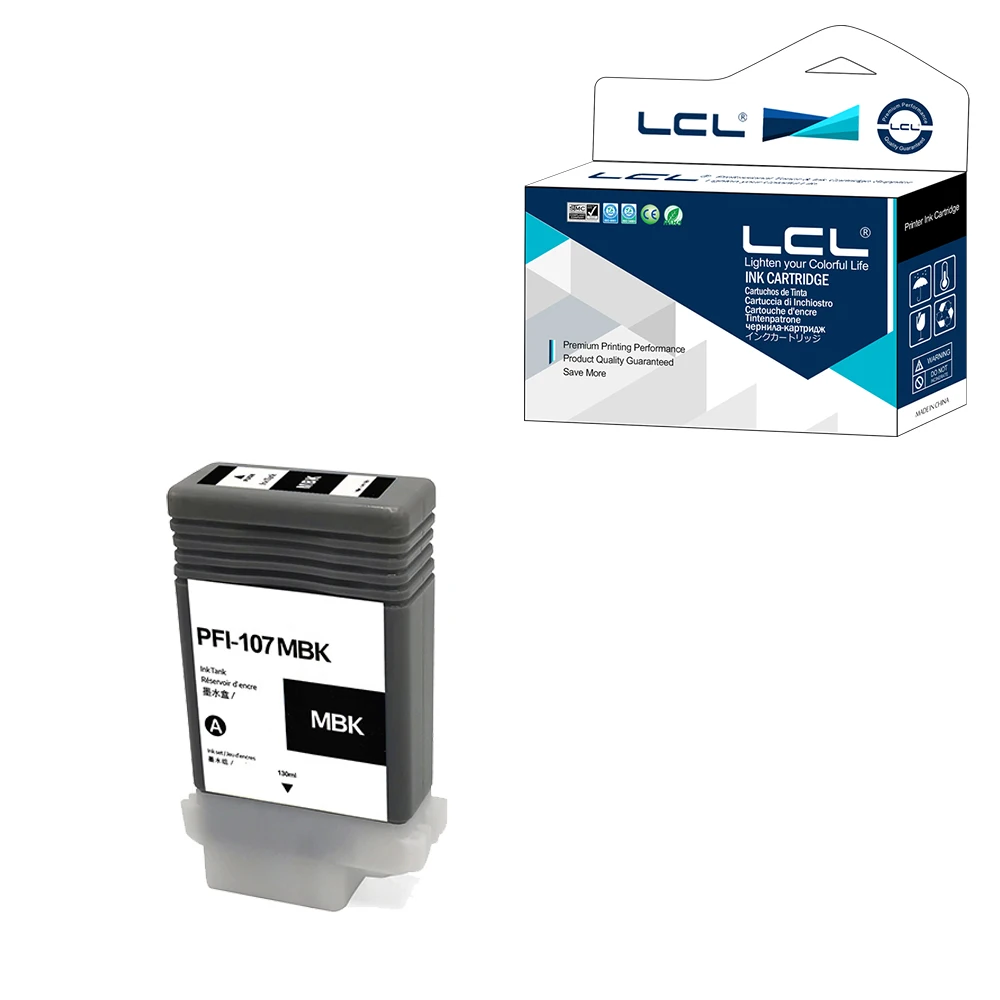 LCL PFI107 PFI-107 (1-pack K/C/M/Y) Pigment Ink Cartridge Compatible for Canon iPF670, iPF680, iPF685
LCL PFI107 PFI-107 (1-pack K/C/M/Y) Pigment Ink Cartridge Compatible for Canon iPF670, iPF680, iPF685