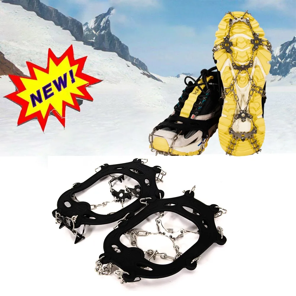 19 Studs Anti-Skid Snow Ice Claw Climbing Hiking Shoe Spikes Grips Cleats Crampon Cover Mountaineering Anti Inverted Crampons
19 Studs Anti-Skid Snow Ice Claw Climbing Hiking Shoe Spikes Grips Cleats Crampon Cover Mountaineering Anti Inverted Crampons