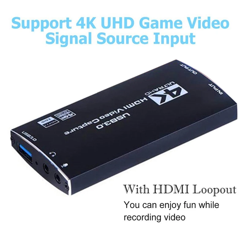 USB3.0 Video Capture Card OBS Recorder 4K HDMI Capture Card USB to HDMI Converter
USB3.0 Video Capture Card OBS Recorder 4K HDMI Capture Card USB to HDMI Converter