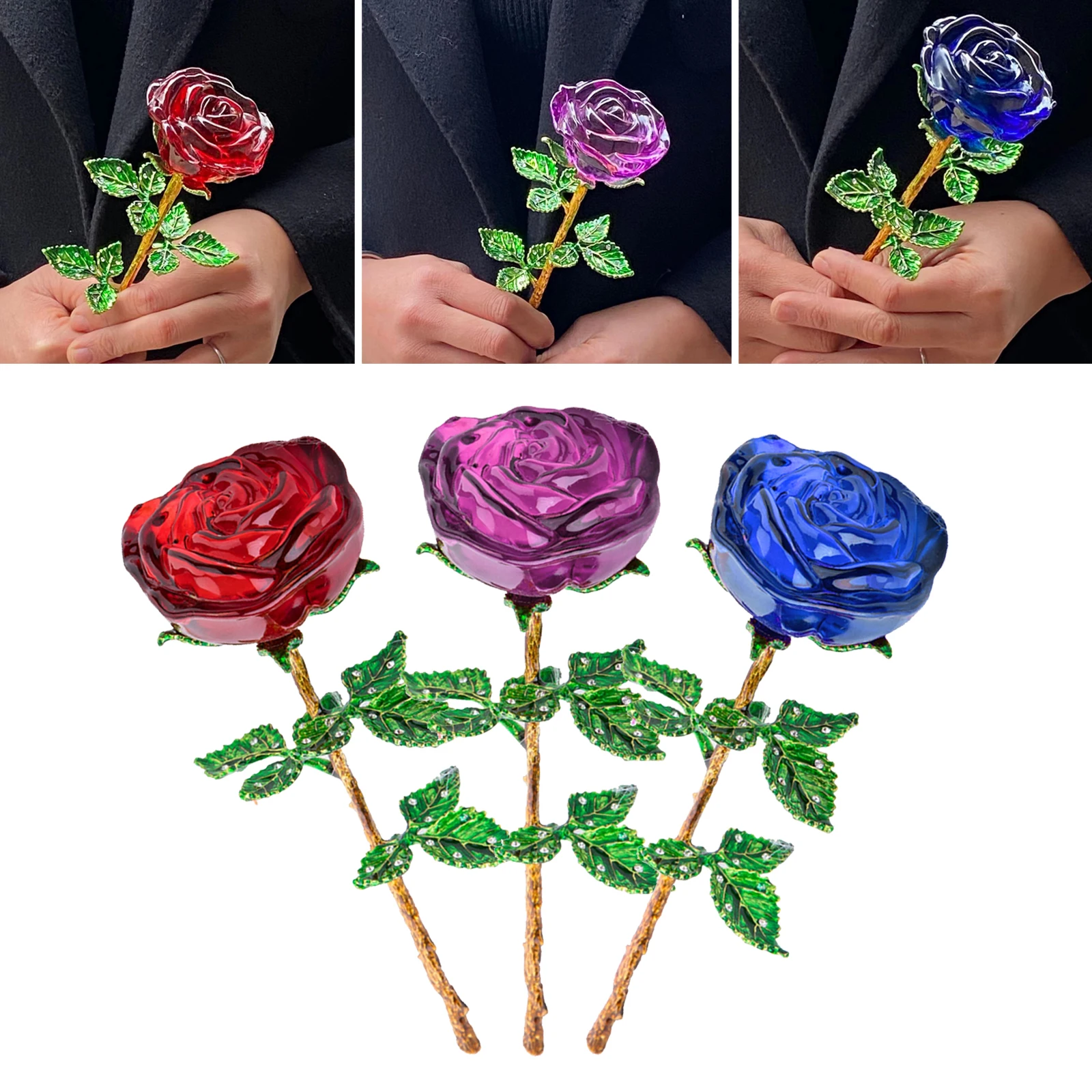 Crystal Rose Decoration Favors Present Floral Centerpiece Ornament Crafts 
Crystal Rose Decoration Favors Present Floral Centerpiece Ornament Crafts