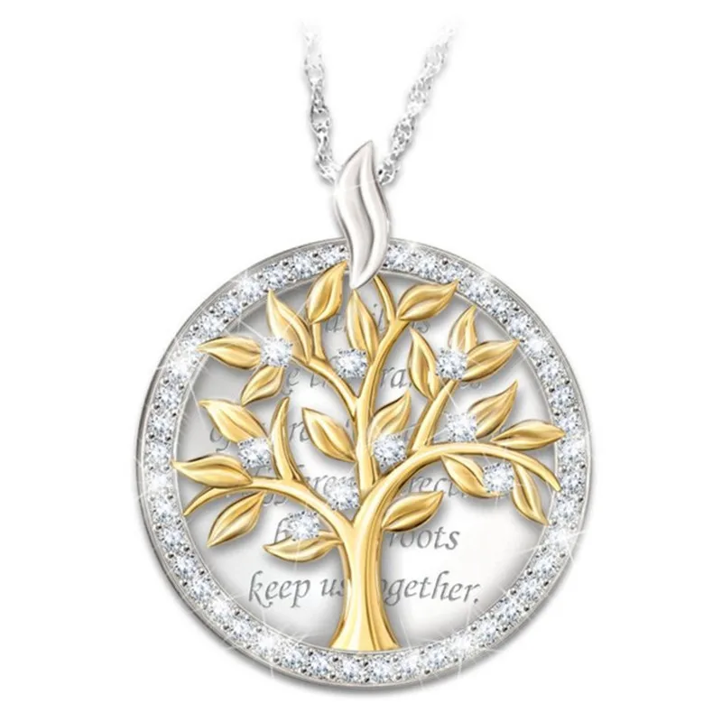 Fashion love Life Tree of Gold Pendant Necklace Crystal Rhinestone With Letter Chain Love Clavicle Necklace Women Jewelry
Fashion love Life Tree of Gold Pendant Necklace Crystal Rhinestone With Letter Chain Love Clavicle Necklace Women Jewelry