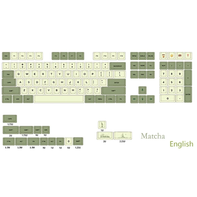 124 Keys / Set XDA Profile Custom Matcha XDA Profile Keycaps PBT Dye Sublimation Keycaps Japanese Korean Russian English T84C
124 Keys / Set XDA Profile Custom Matcha XDA Profile Keycaps PBT Dye Sublimation Keycaps Japanese Korean Russian English T84C