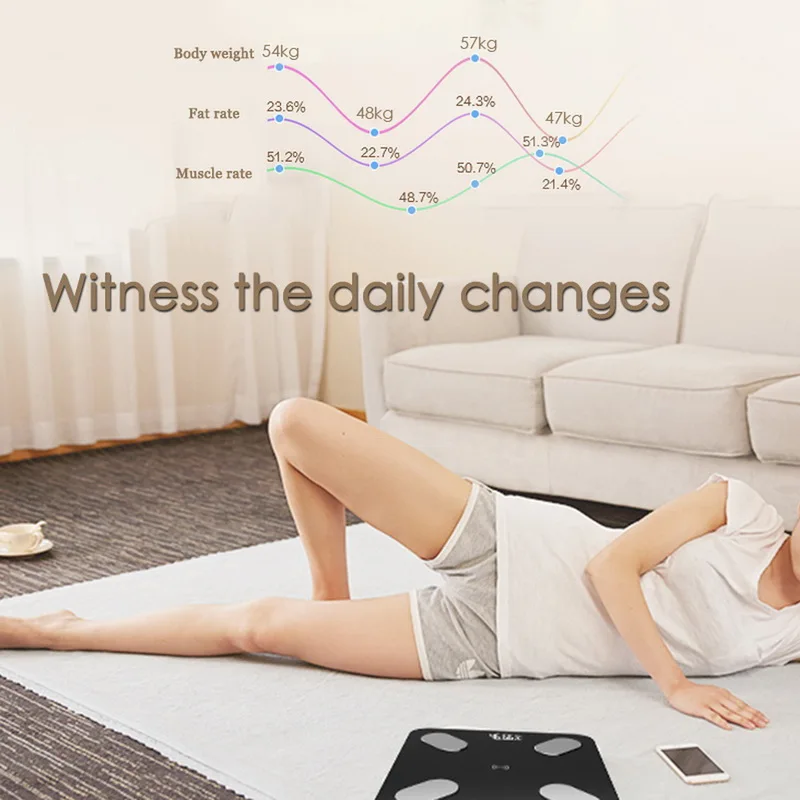 Usb Charge Bluetooth Scales Bathroom Scale Smart Backlit Display Body Weight Body Fat Water Muscle BMI New
Usb Charge Bluetooth Scales Bathroom Scale Smart Backlit Display Body Weight Body Fat Water Muscle BMI New