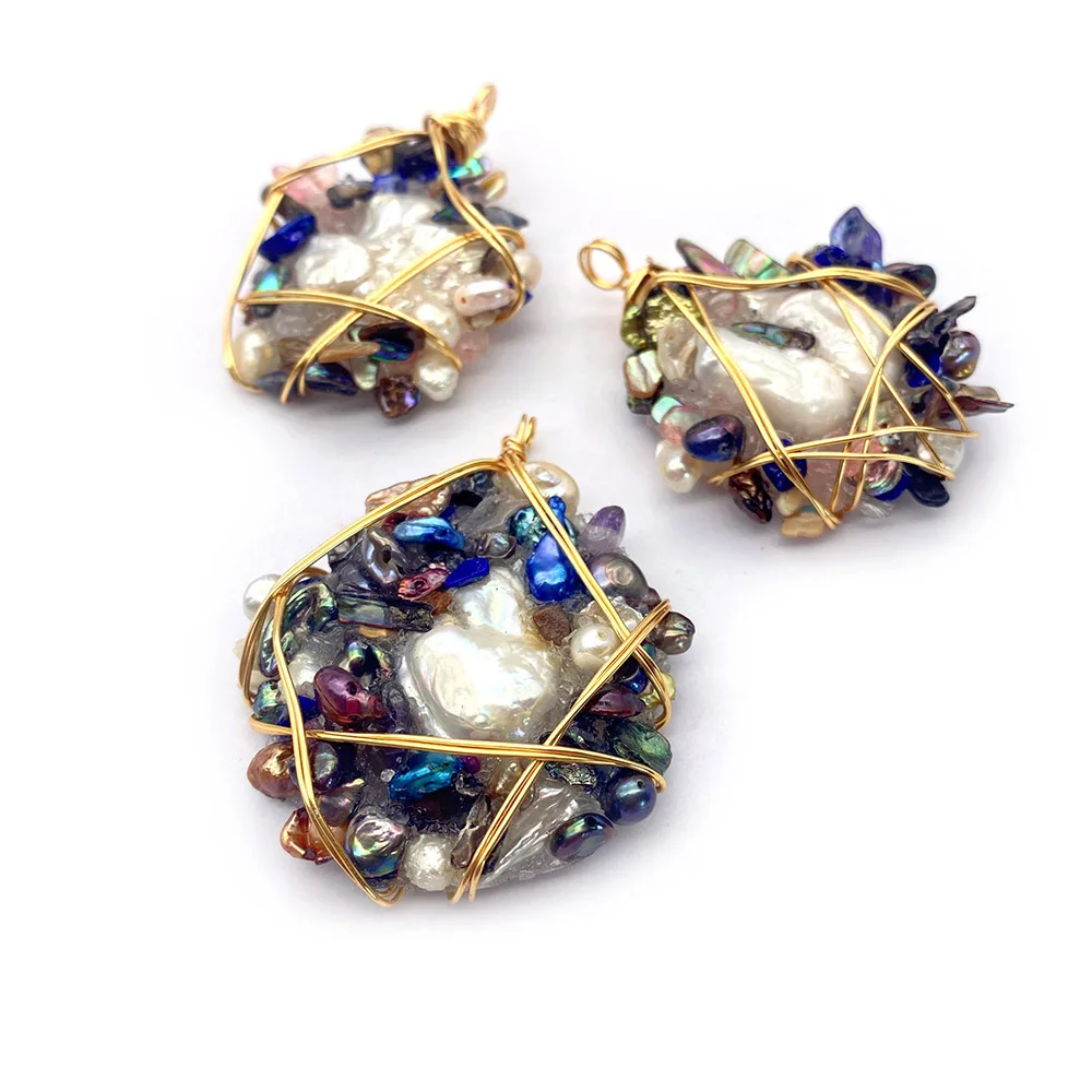 Irregular Copper Wire Winding Charms Jewelry Making DIY Earring Pearl Necklace Natural Freshwater Pearl Pendant Accessories
Irregular Copper Wire Winding Charms Jewelry Making DIY Earring Pearl Necklace Natural Freshwater Pearl Pendant Accessories