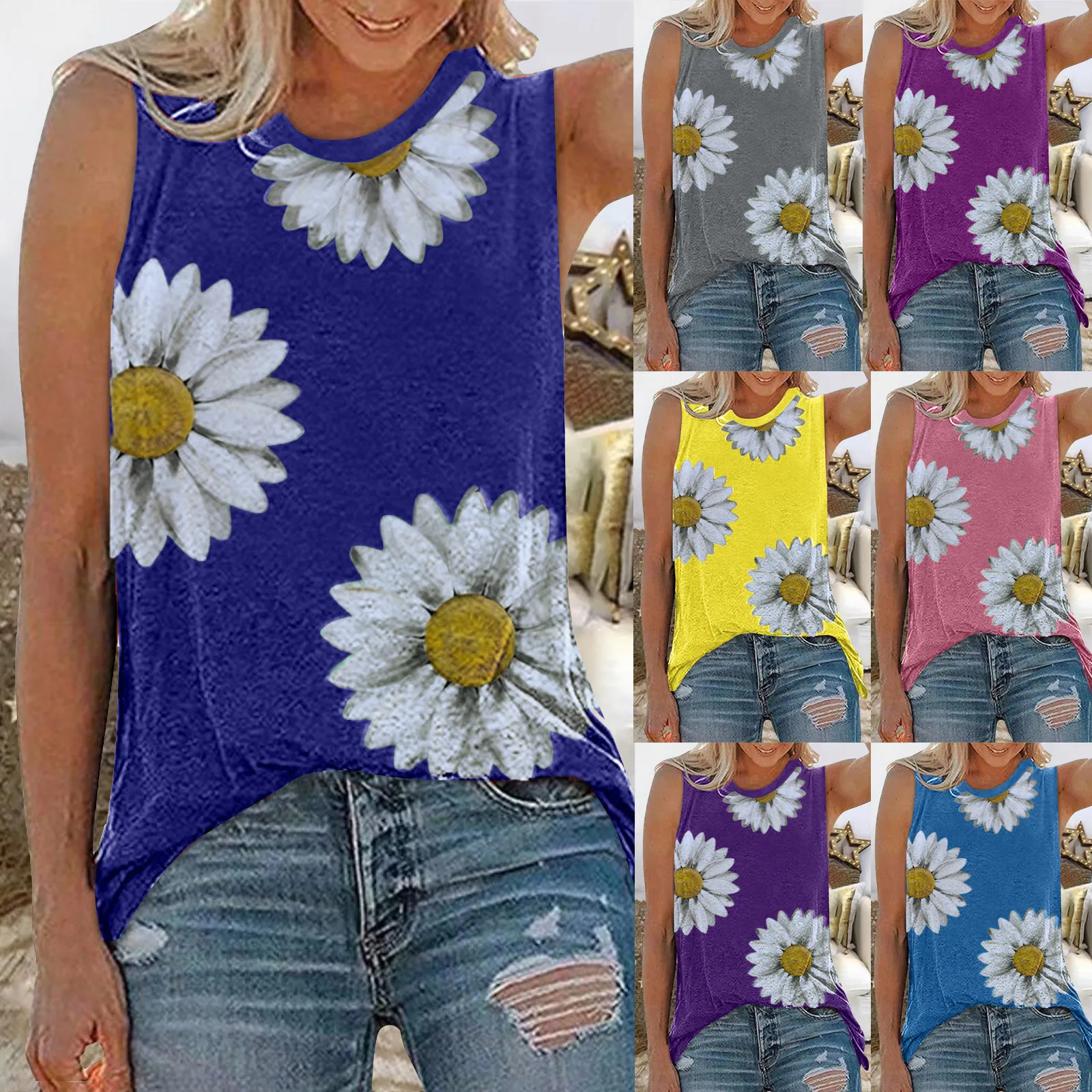 Plus Size Women Y2k Tank Tops O-neck Daisy Print Summer Sleeveless Tank T-Shirts O-Neck Streetwear Harajuku Women T-Shirt Tops
Plus Size Women Y2k Tank Tops O-neck Daisy Print Summer Sleeveless Tank T-Shirts O-Neck Streetwear Harajuku Women T-Shirt Tops