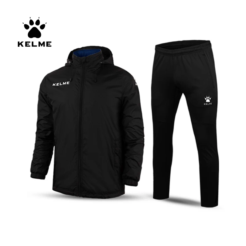 KELME мужской скрытый спортивный костюм с капюшоном тренировочный для футбола