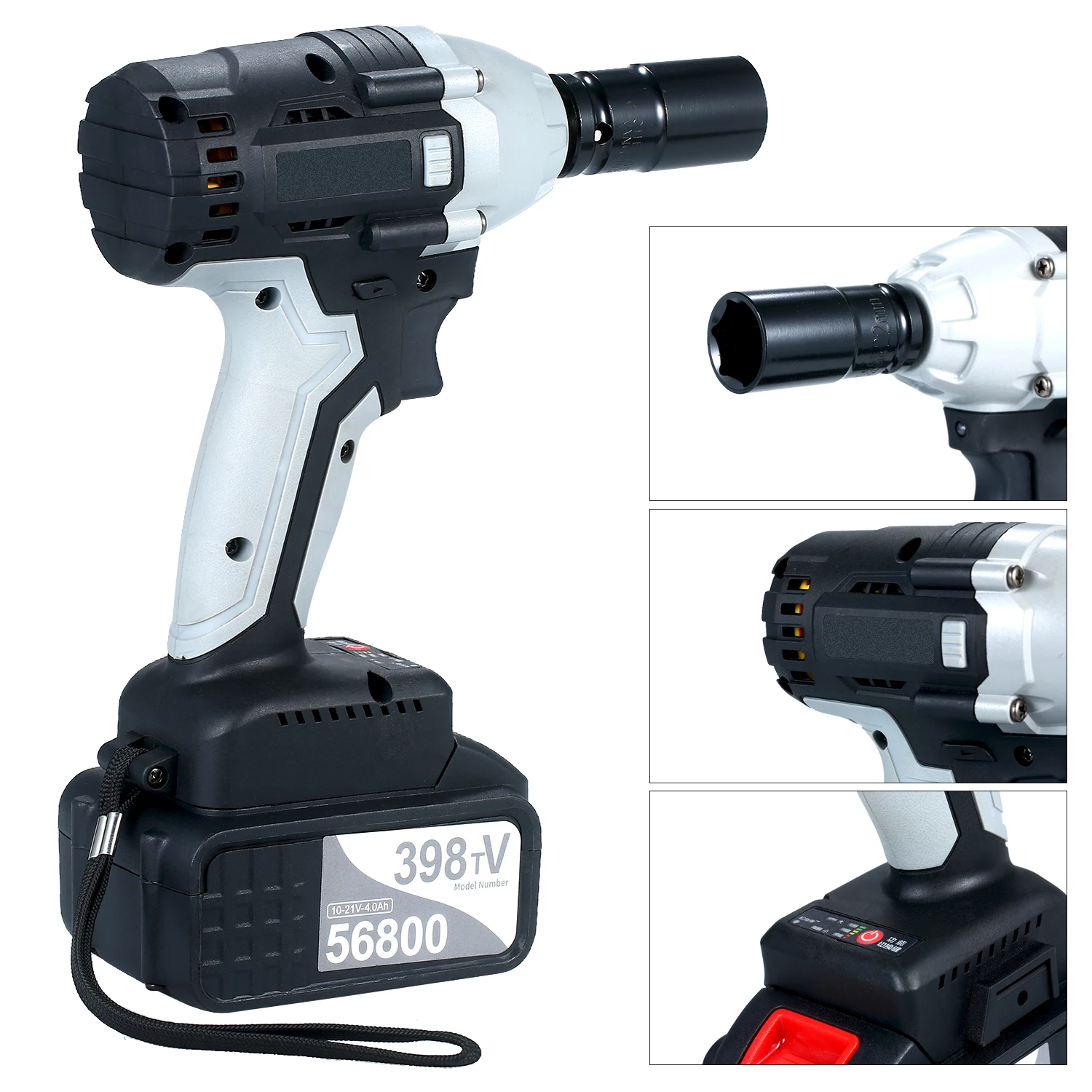 200W Brushless Impact Wrench Cordless Electric Impact Wrench with 1/2in Chuck 2pcs 4.0A Battery with Driver Impact Sockets
200W Brushless Impact Wrench Cordless Electric Impact Wrench with 1/2in Chuck 2pcs 4.0A Battery with Driver Impact Sockets