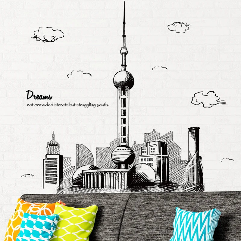 Tall Building Wall Stickers Modern City Black and White Abstract Wall Art Hand-painted Living Room Bedroom Decoration Aesthetic
Tall Building Wall Stickers Modern City Black and White Abstract Wall Art Hand-painted Living Room Bedroom Decoration Aesthetic