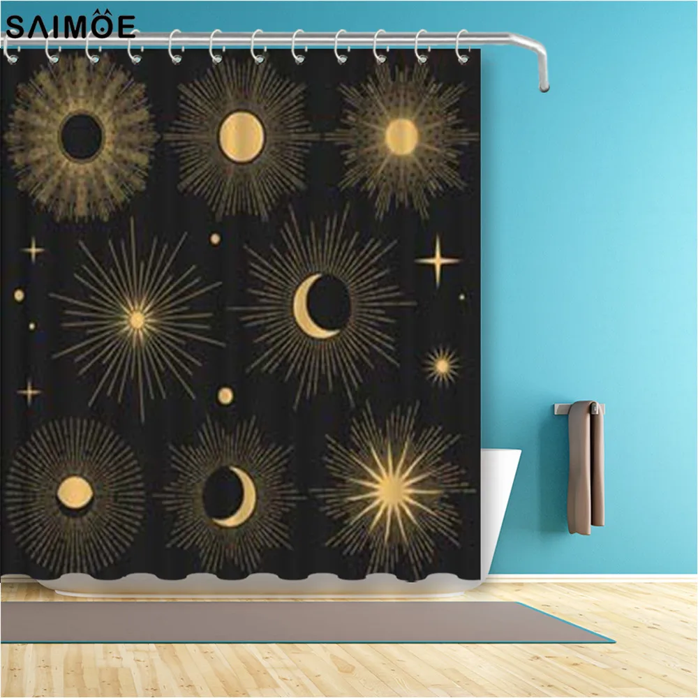 Shiny Cosmic Objects Bathroom Curtain Black waterproof Shower Curtain Polyester Fabric Bathtub Curtain Bathing Cover Screen Sets
Shiny Cosmic Objects Bathroom Curtain Black waterproof Shower Curtain Polyester Fabric Bathtub Curtain Bathing Cover Screen Sets