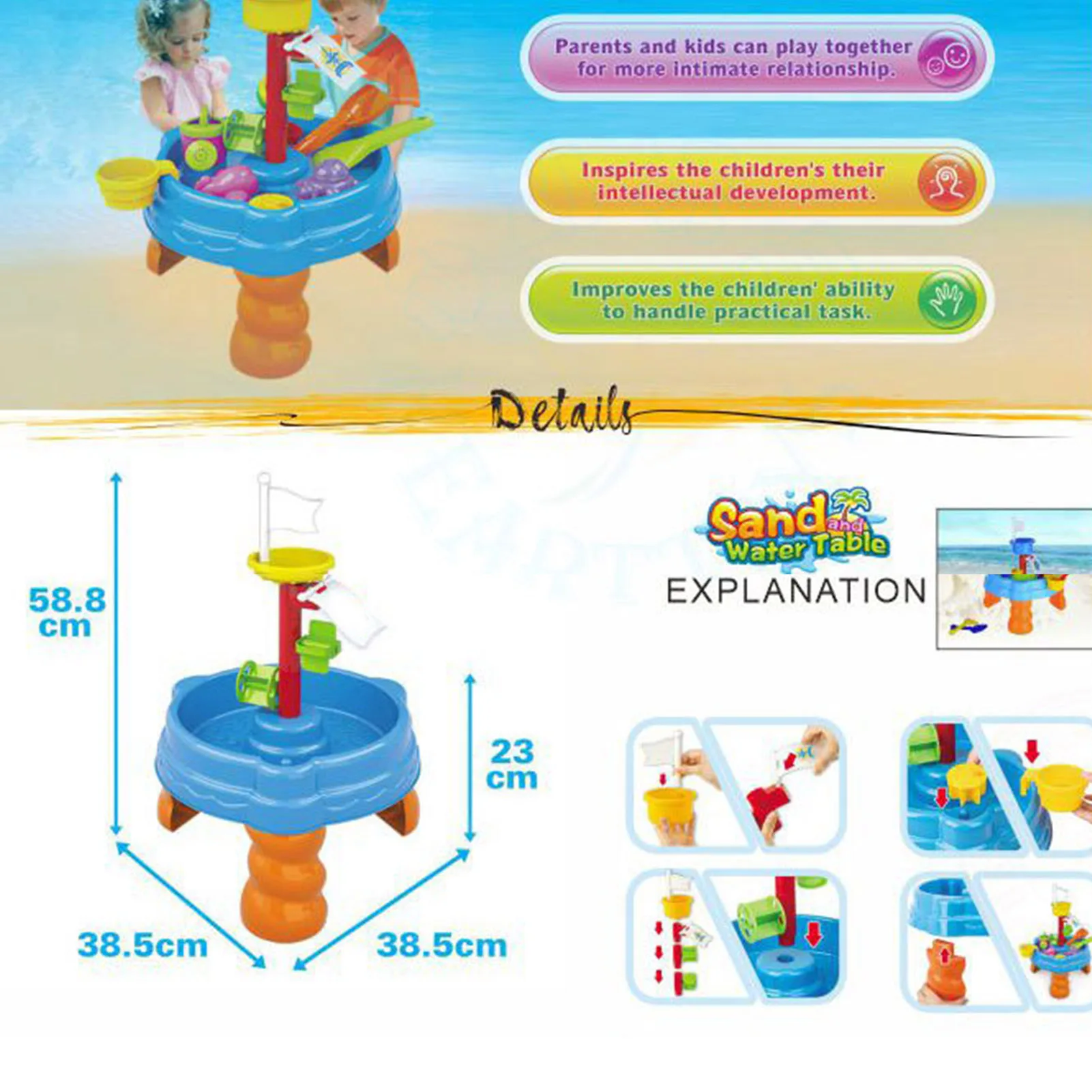 Baby Beach Toy Summer Sand Water Table Box Toys For Children Sandbox Set Kit Lay Sand Water Game Outdoor Beach Play Cart
Baby Beach Toy Summer Sand Water Table Box Toys For Children Sandbox Set Kit Lay Sand Water Game Outdoor Beach Play Cart