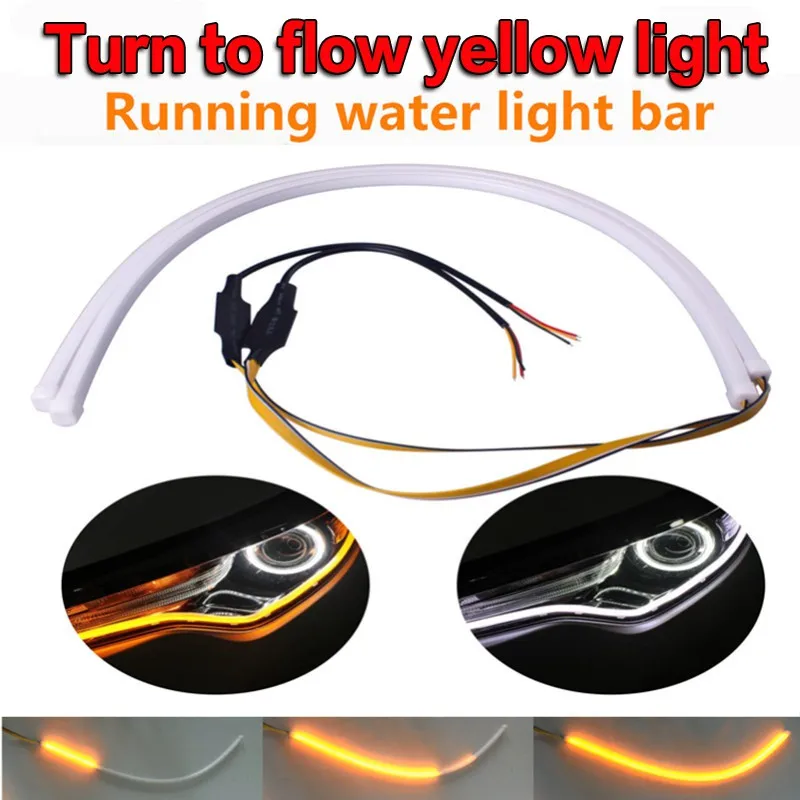 DRL Turn Signal Light Dual Colors LED Silicone Light Bar Car Daytime Running Lights LED Headlight Fog Light Strip 45cm 60cm
DRL Turn Signal Light Dual Colors LED Silicone Light Bar Car Daytime Running Lights LED Headlight Fog Light Strip 45cm 60cm