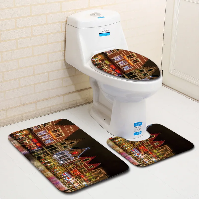 Zeegle 3Pcs Christmas Decor Absorbent Bath Mats Toilet Rug Set Non-slip Bathroom Floor Carpet Pedestal Rug Lid Toilet Cover
Zeegle 3Pcs Christmas Decor Absorbent Bath Mats Toilet Rug Set Non-slip Bathroom Floor Carpet Pedestal Rug Lid Toilet Cover