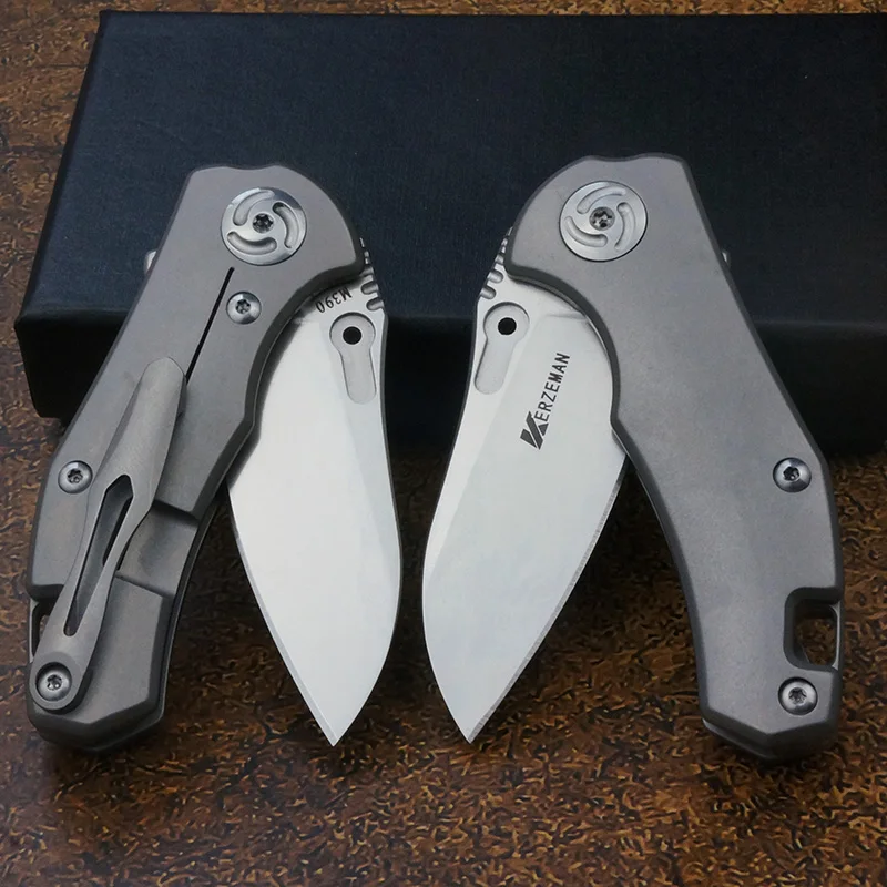 KERZEMAN Austrian M390 Steel Blade Folding Knife TC4 Titanium Alloy Handle Portable Self-Defense Pocket Knives Outdoor EDC Tool
KERZEMAN Austrian M390 Steel Blade Folding Knife TC4 Titanium Alloy Handle Portable Self-Defense Pocket Knives Outdoor EDC Tool