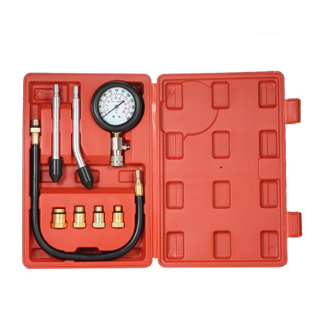 Gasoline Engine Compression Tester Car Pressure Gauge Tester Meter Auto Petrol Gas Engine Cylinder with M10 M12 M14 M18 Adapter
Gasoline Engine Compression Tester Car Pressure Gauge Tester Meter Auto Petrol Gas Engine Cylinder with M10 M12 M14 M18 Adapter