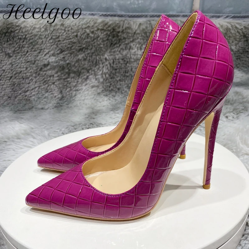 Heelgoo Dark Rose Women Plaid Embossed Pattern Stiletto Pumps Pointy Toe Slip On 8cm 10cm 12cm high Heels Designer Party Shoes
Heelgoo Dark Rose Women Plaid Embossed Pattern Stiletto Pumps Pointy Toe Slip On 8cm 10cm 12cm high Heels Designer Party Shoes