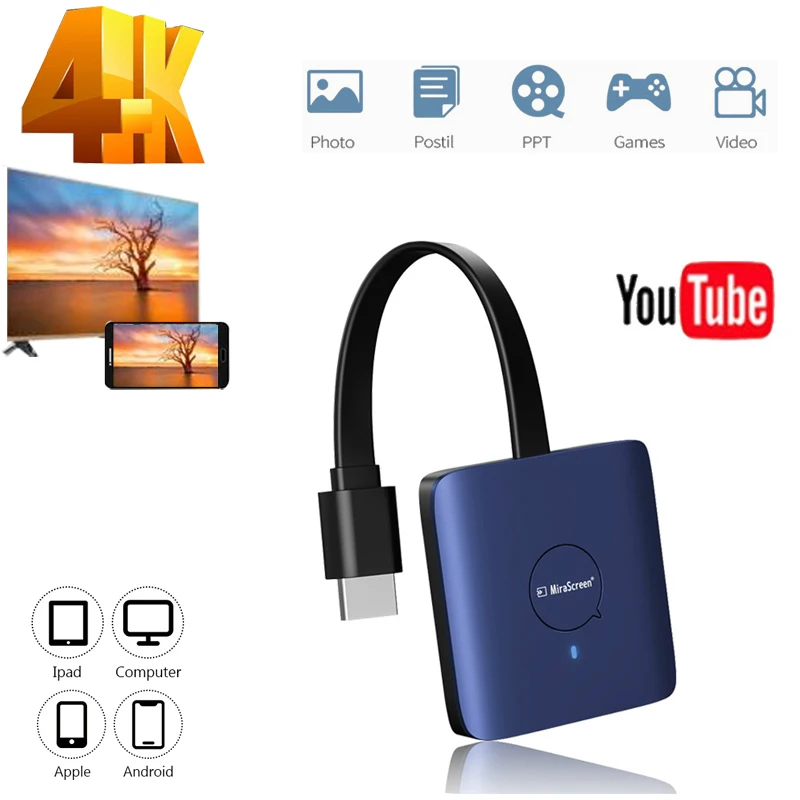 4K TV Stick 5G WIFI Mirascreen G30 HDMI-compatible Display Dongle Receiver Dual Band Screen Mirror Adapter For Mobile Phone PC
4K TV Stick 5G WIFI Mirascreen G30 HDMI-compatible Display Dongle Receiver Dual Band Screen Mirror Adapter For Mobile Phone PC