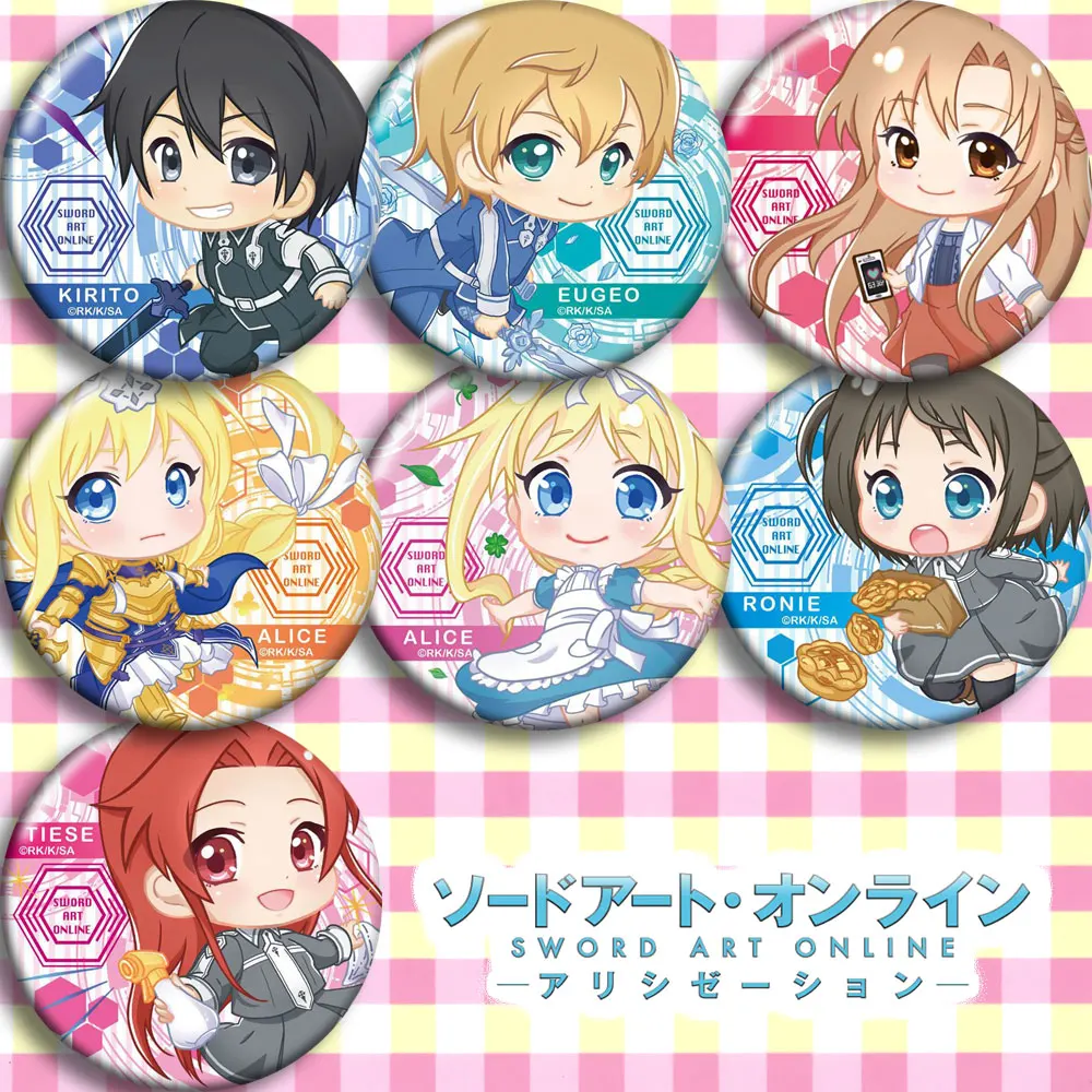 Sword Art Online Alicization Action Figure Yuuki Asuna Kirito Eugeo Alice Synthesis Thirty 7 Type Q Version Tinplate Badge Toys
Sword Art Online Alicization Action Figure Yuuki Asuna Kirito Eugeo Alice Synthesis Thirty 7 Type Q Version Tinplate Badge Toys