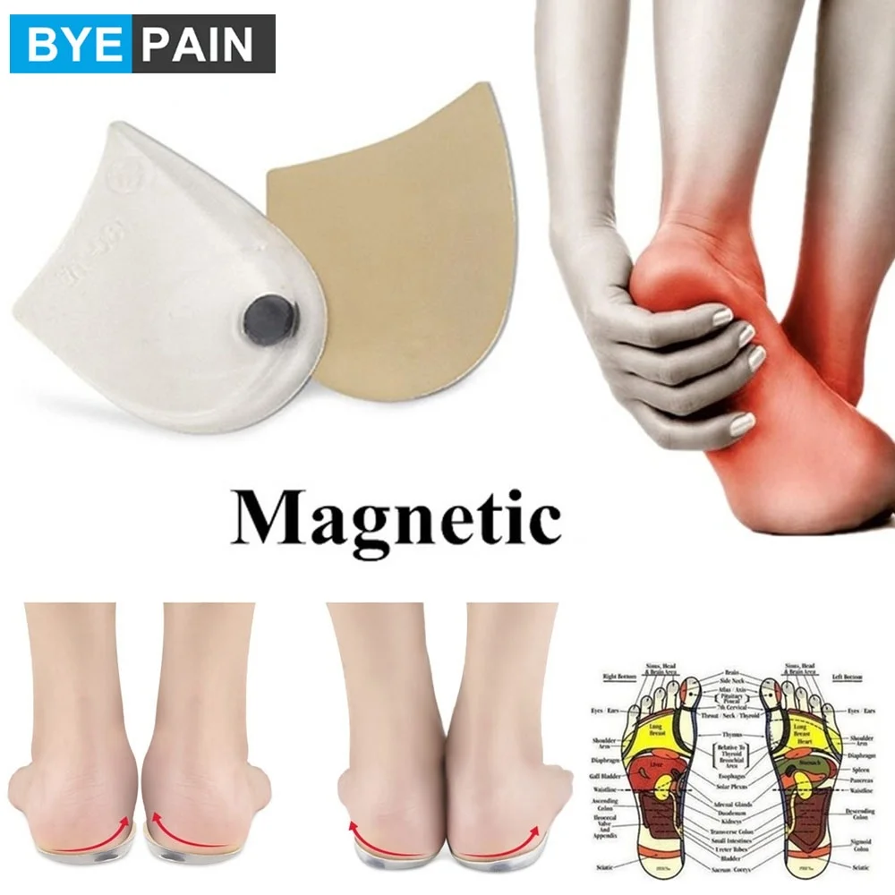 1 пара BYEPAIN магнитные стельки для пятки o ног X legs внутри снаружи правильные обуви
