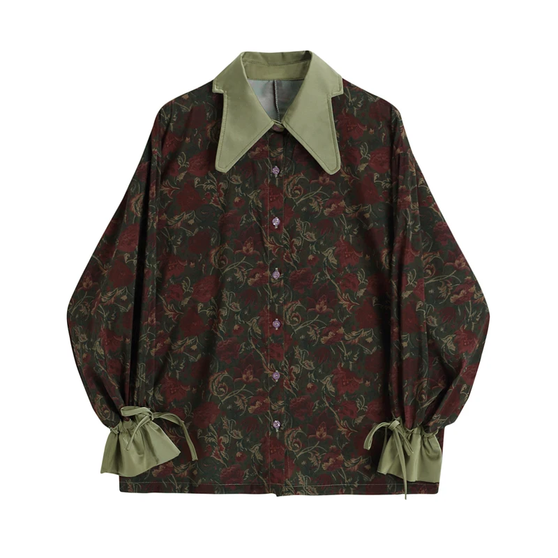 Autumn Vintage Style Floral Printing Loose Women's Blouse Shirt Korean Casual Long Sleeve Ladies Button Blouses Female Tops #SRN 
Autumn Vintage Style Floral Printing Loose Women's Blouse Shirt Korean Casual Long Sleeve Ladies Button Blouses Female Tops #SRN