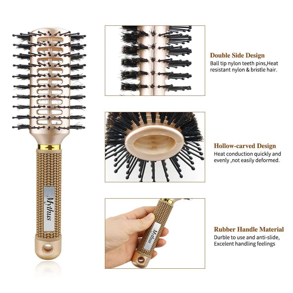 Mythus Gold Ceramic Round Styling Brush Set With Boar Bristle Round Brush Curved Comb Hair Dressing Massage Cushion Paddle Brush
Mythus Gold Ceramic Round Styling Brush Set With Boar Bristle Round Brush Curved Comb Hair Dressing Massage Cushion Paddle Brush