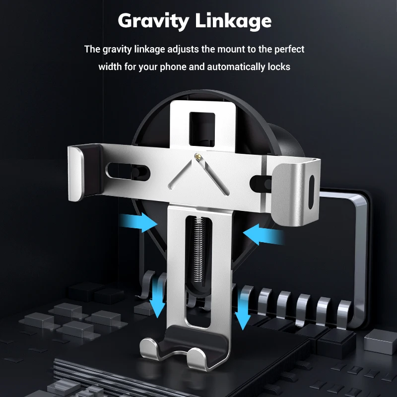 TOPK D17 алюминиевый сплав Gravity Air Vent Автомобильный держатель телефона для iPhone 11 Pro Xs