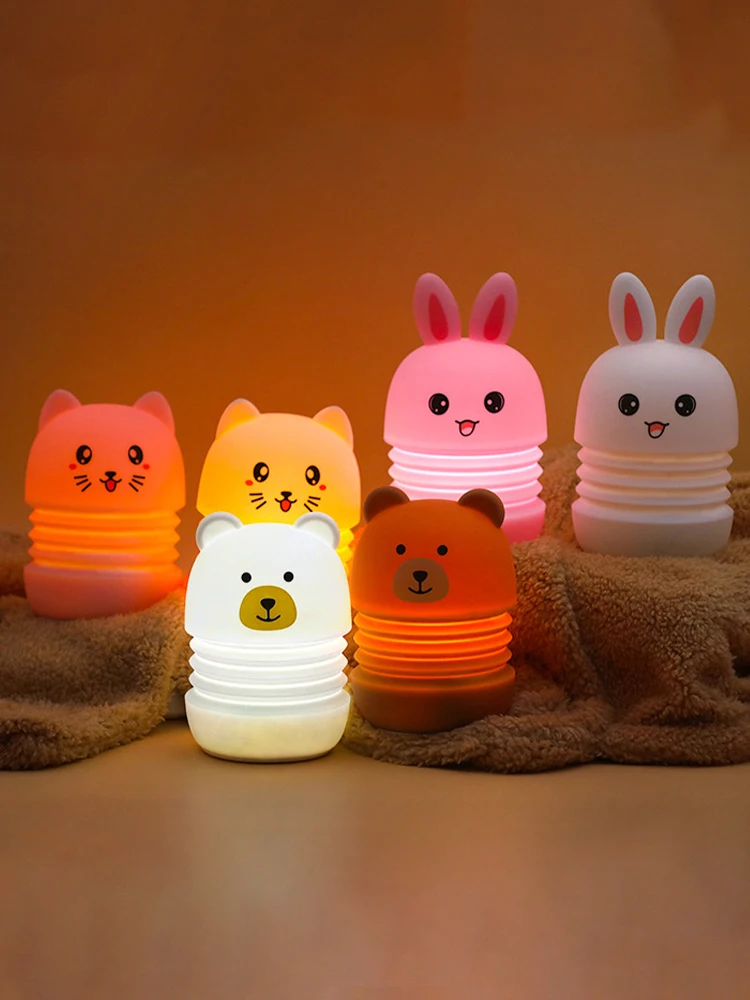 Portable Folding Night Light Telescopic Cartoon Silicone Lamp Charging Intelligent Voice Control Sensor Light Led Light
Portable Folding Night Light Telescopic Cartoon Silicone Lamp Charging Intelligent Voice Control Sensor Light Led Light