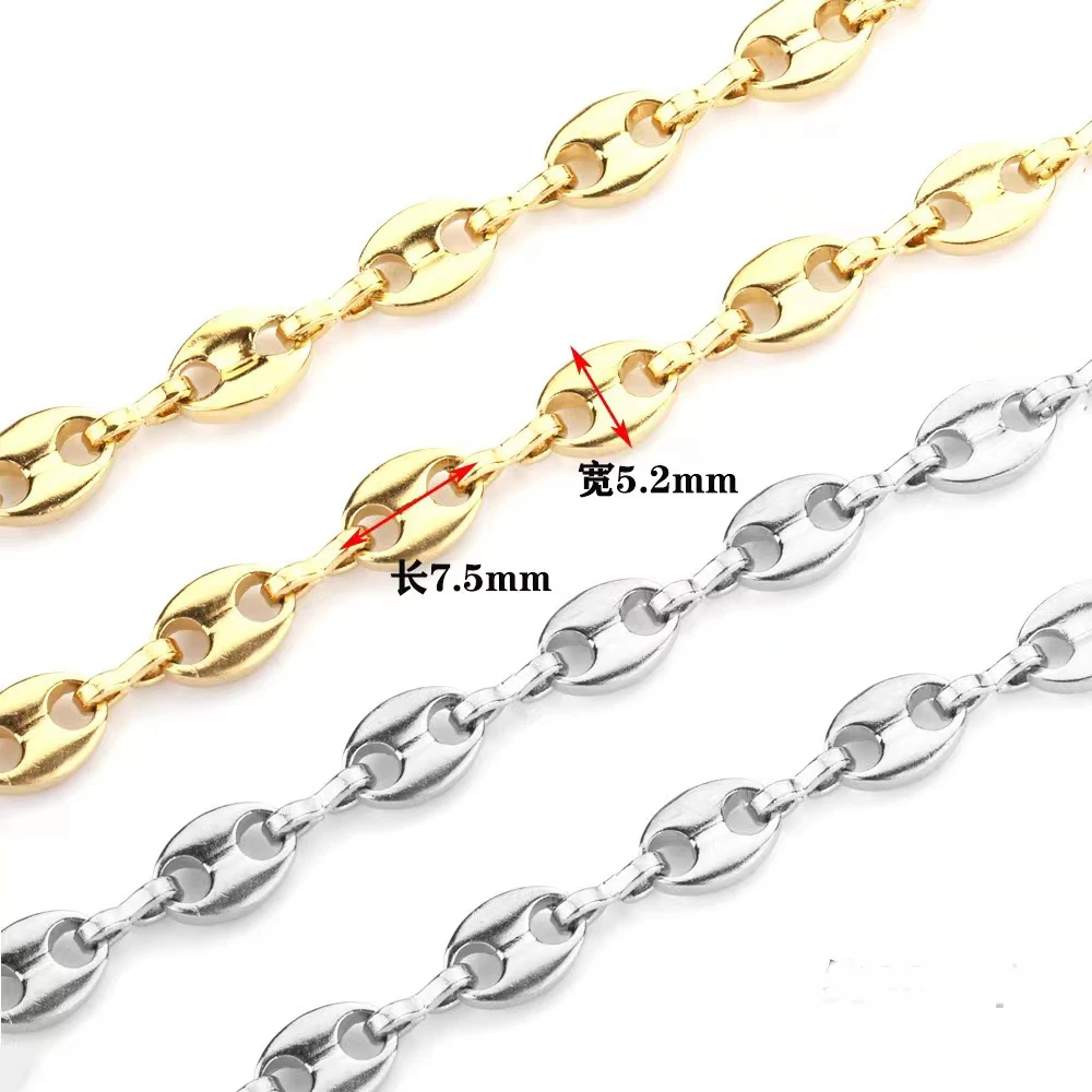 5.2MM Coffee Bean Choker Necklace For Women Girls Stainless Steel Chains Jewelry on the neck USENSET
5.2MM Coffee Bean Choker Necklace For Women Girls Stainless Steel Chains Jewelry on the neck USENSET