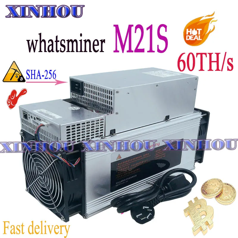 BTC BCH Miner WhatsMiner M21S 60T с PSU Asic miner лучше чем M3 M20s Antminer S9 S9K S9j T9 + S17 T17 S15 T15 S11 T2T