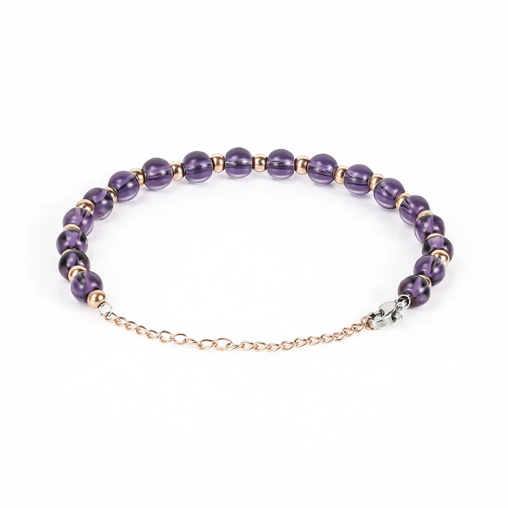 BOFEE Natural Purple Glass Beaded Bracelet String Round Trendy Jewelry Elasticity Rope Stretch Charm Hand Chain Fashion Gift
BOFEE Natural Purple Glass Beaded Bracelet String Round Trendy Jewelry Elasticity Rope Stretch Charm Hand Chain Fashion Gift