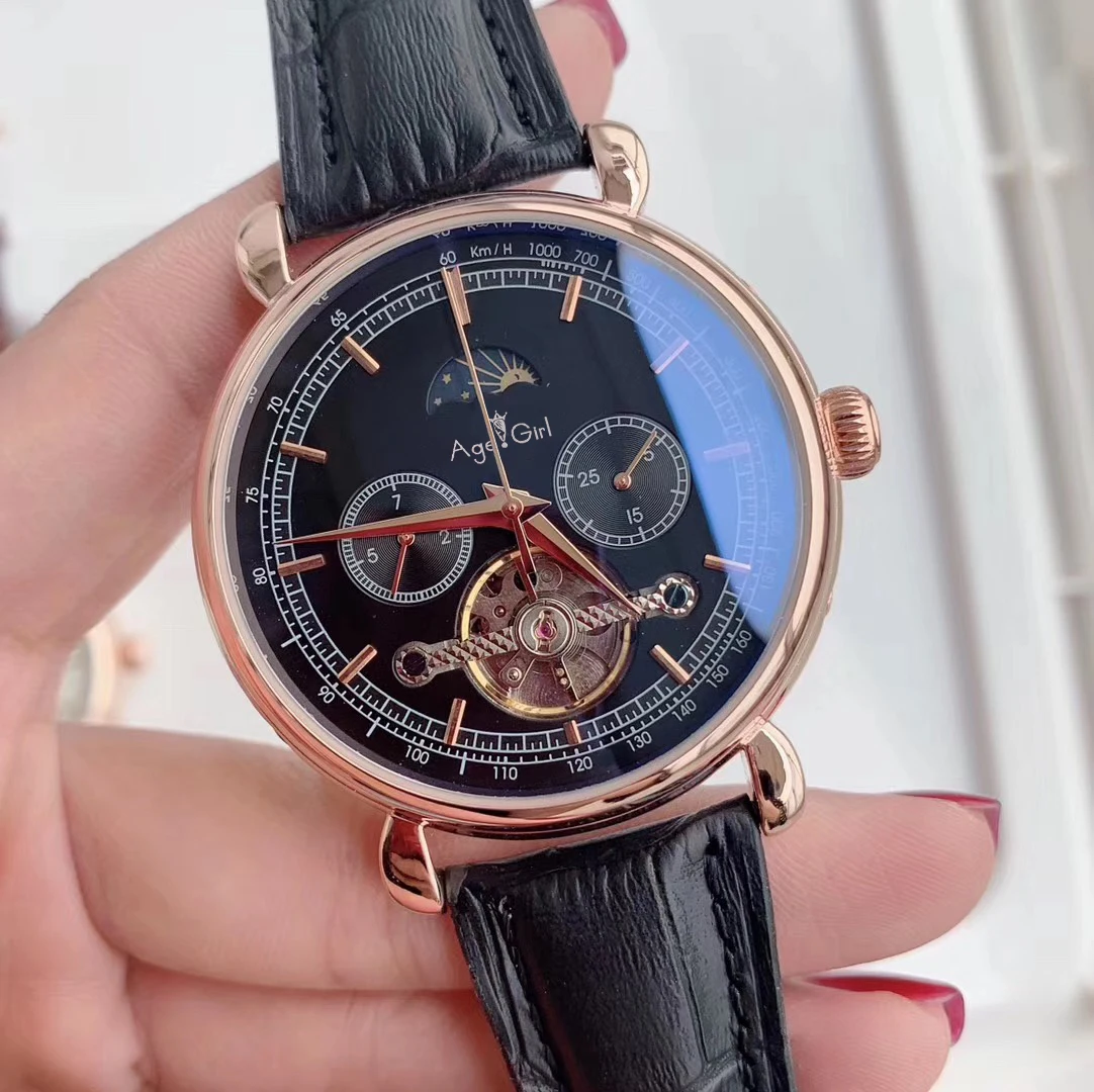 Luxury New Men Automatic Mechanical Watch Silver Rose Gold Leather Black White MoonPhase Tourbillon Sapphire Glass Back
Luxury New Men Automatic Mechanical Watch Silver Rose Gold Leather Black White MoonPhase Tourbillon Sapphire Glass Back