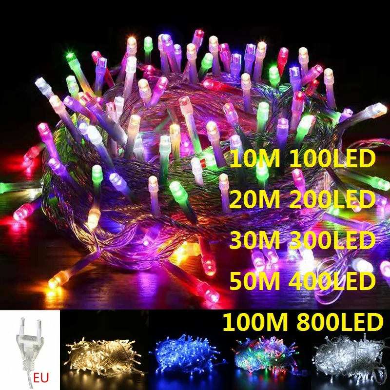 EU Plug Led Lights Outdoor Christmas Lights Led String Lights 800LED Luces Decoracion Fairy Light Holiday Lighting Tree Garland
EU Plug Led Lights Outdoor Christmas Lights Led String Lights 800LED Luces Decoracion Fairy Light Holiday Lighting Tree Garland