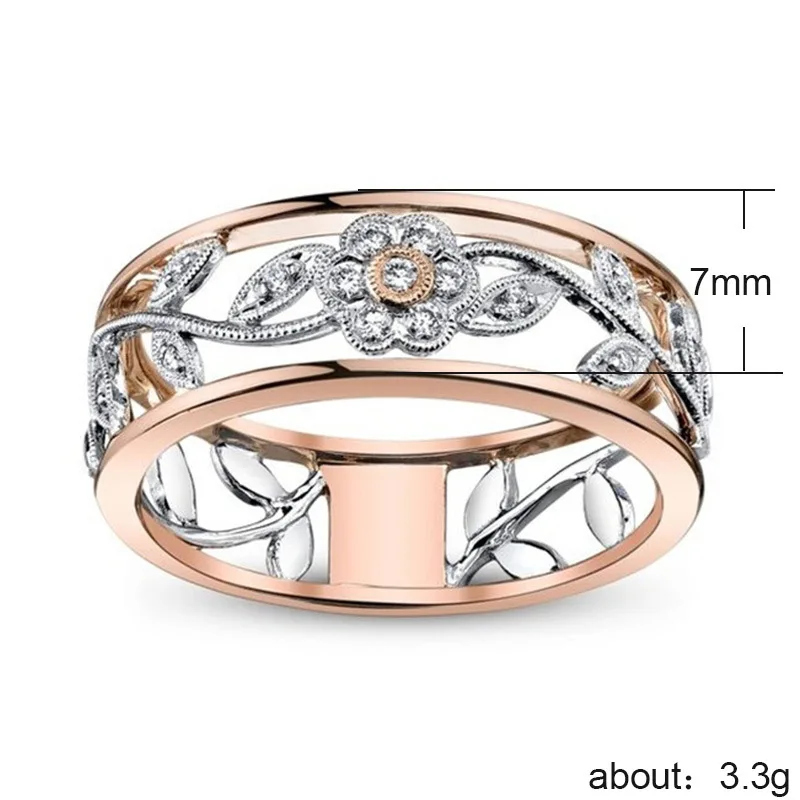 Luxury Female White Crystal Stone Ring Rose Gold Silver Color Wedding Rings For Women Cute Hollow Flower Zircon Engagement Ring
Luxury Female White Crystal Stone Ring Rose Gold Silver Color Wedding Rings For Women Cute Hollow Flower Zircon Engagement Ring