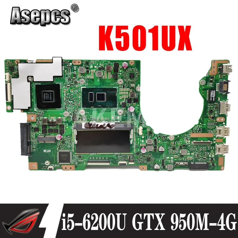K501UX для ASUS K501UB K501U материнская плата ноутбука rev2.0 i5 6200U cpu GTX 950M 4G 4 ГБ ОЗУ