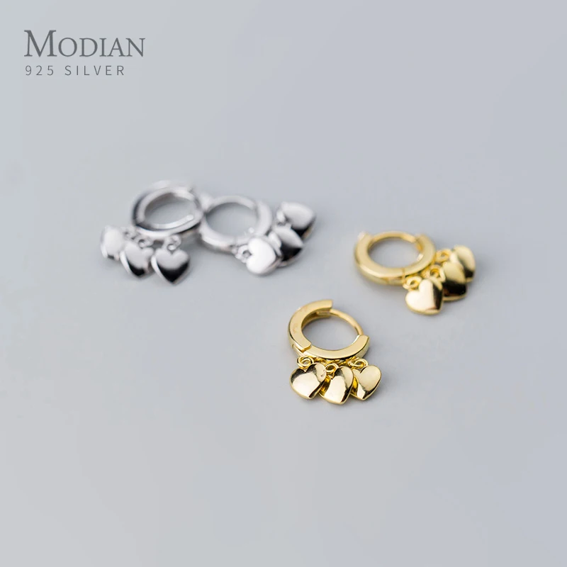 Modian Authentic 925 Sterling Silver Gold Color Love Hearts Hoop Earring for Women Anti-Allergy Earring Fine Jewelry 2020 Design
Modian Authentic 925 Sterling Silver Gold Color Love Hearts Hoop Earring for Women Anti-Allergy Earring Fine Jewelry 2020 Design