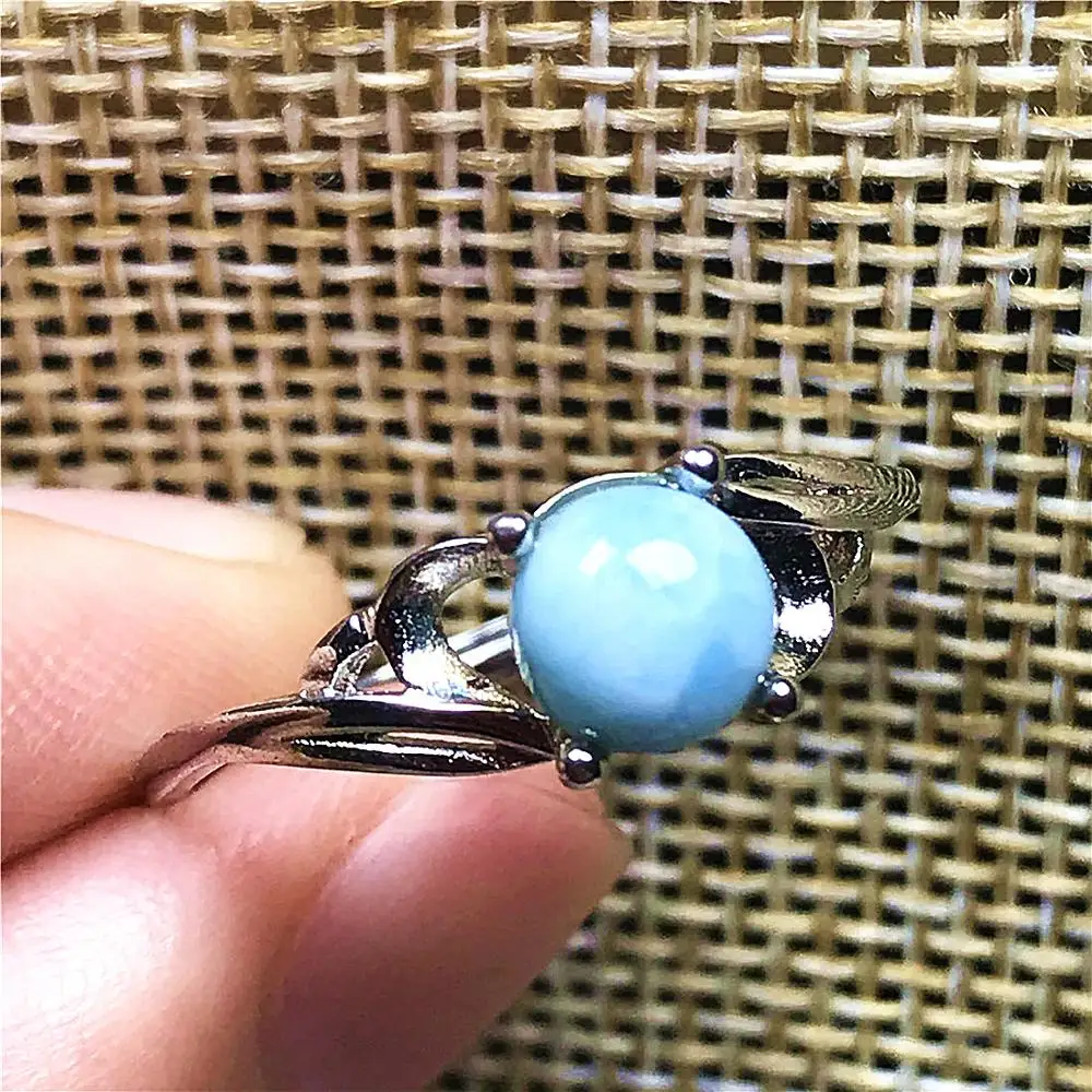 Топ Натуральный Синий Ларимар, кольцо с камнем, ювелирные изделия для женщин и мужчин, серебряные бусины 6 мм, Доминика, водный узор, регулиру... 
Топ Натуральный Синий Ларимар, кольцо с камнем, ювелирные изделия для женщин и мужчин, серебряные бусины 6 мм, Доминика, водный узор, регулиру...