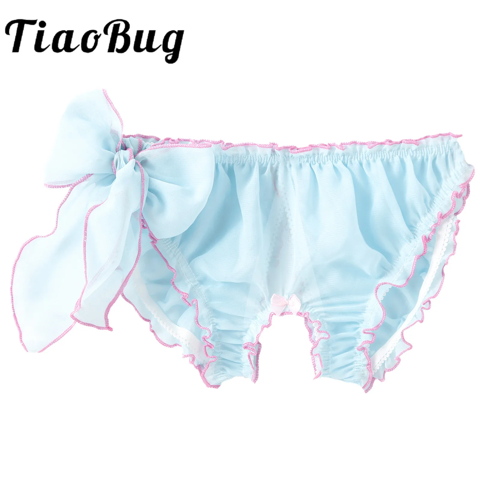 Womens See-through Ruffled Bowknot Briefs Panties Erotic Lingerie Low Waist Elastic Waistband Crotchless Underpants Underwear
Womens See-through Ruffled Bowknot Briefs Panties Erotic Lingerie Low Waist Elastic Waistband Crotchless Underpants Underwear