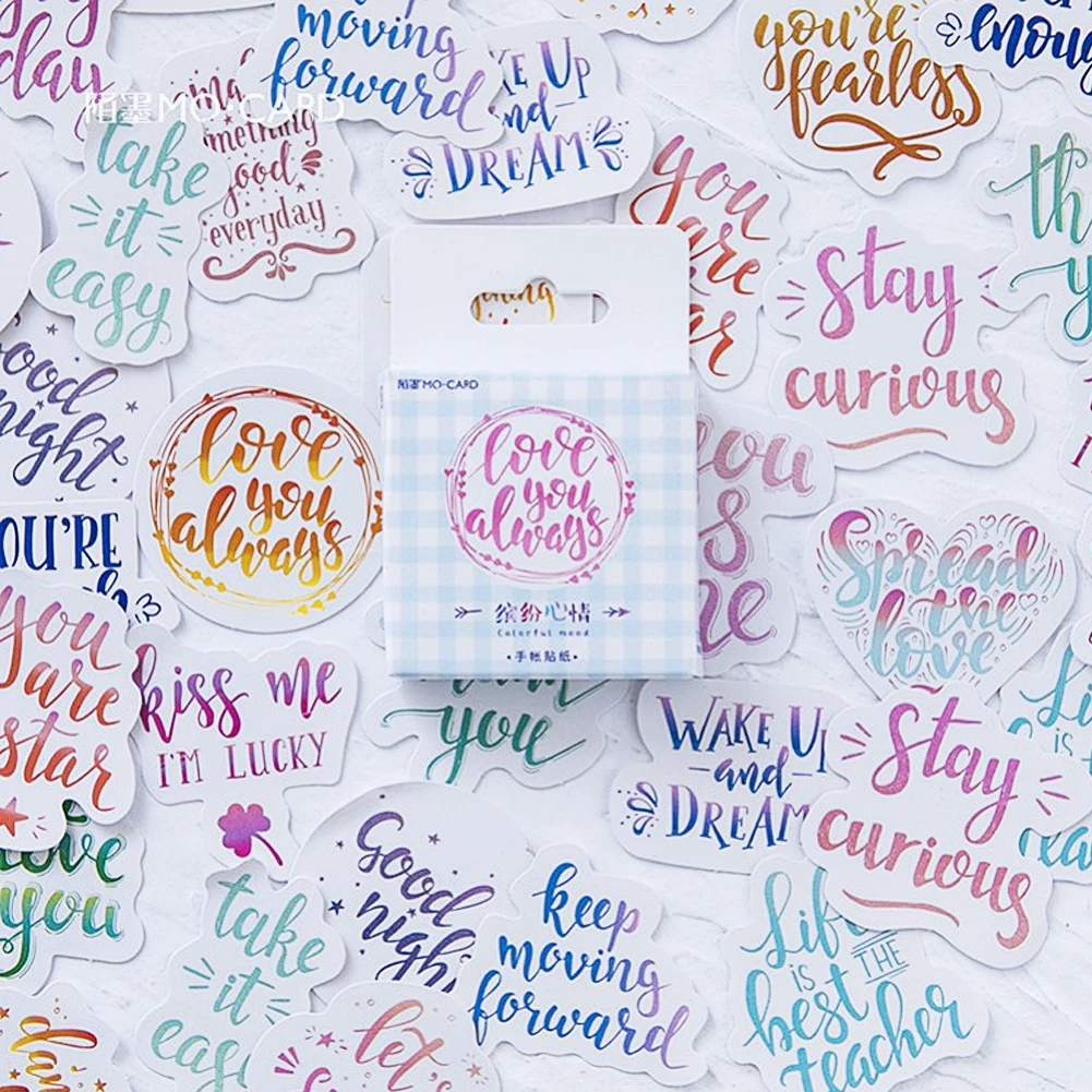 46 Sheets Colorful Mood Journal Scrapbooking Decorative Sticker DIY Diary Album Phone Notebook Letter Decoration Stickers Decals
46 Sheets Colorful Mood Journal Scrapbooking Decorative Sticker DIY Diary Album Phone Notebook Letter Decoration Stickers Decals