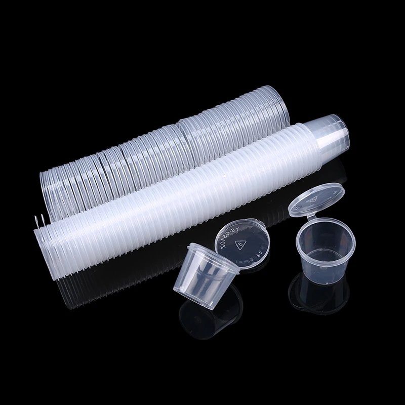 50pcs Disposable Takeaway Sauce Cup Food Storage Container with Lid Transparent Plastic Vinegar Cups Small Round Sauce Box 27ml
50pcs Disposable Takeaway Sauce Cup Food Storage Container with Lid Transparent Plastic Vinegar Cups Small Round Sauce Box 27ml