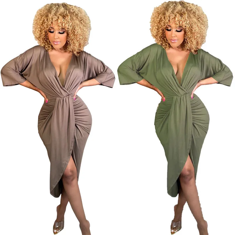 WUHE Elegant Ladies V-neck Party Dress Long Sleeve Women Solid Color Irregular Hem Dress Fashion Streetwear
WUHE Elegant Ladies V-neck Party Dress Long Sleeve Women Solid Color Irregular Hem Dress Fashion Streetwear