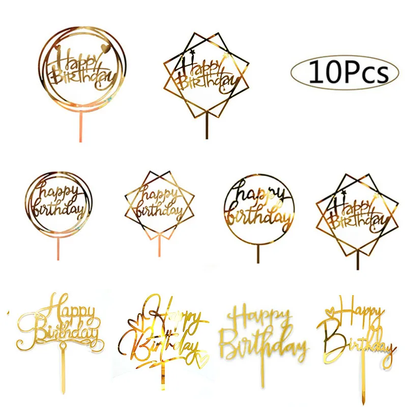 10pcs Happy Birthday Cake Topper Acrylic Gold Cake Toppers Happy Birthday Party Supplies Cake Decorations Promotional Items
10pcs Happy Birthday Cake Topper Acrylic Gold Cake Toppers Happy Birthday Party Supplies Cake Decorations Promotional Items