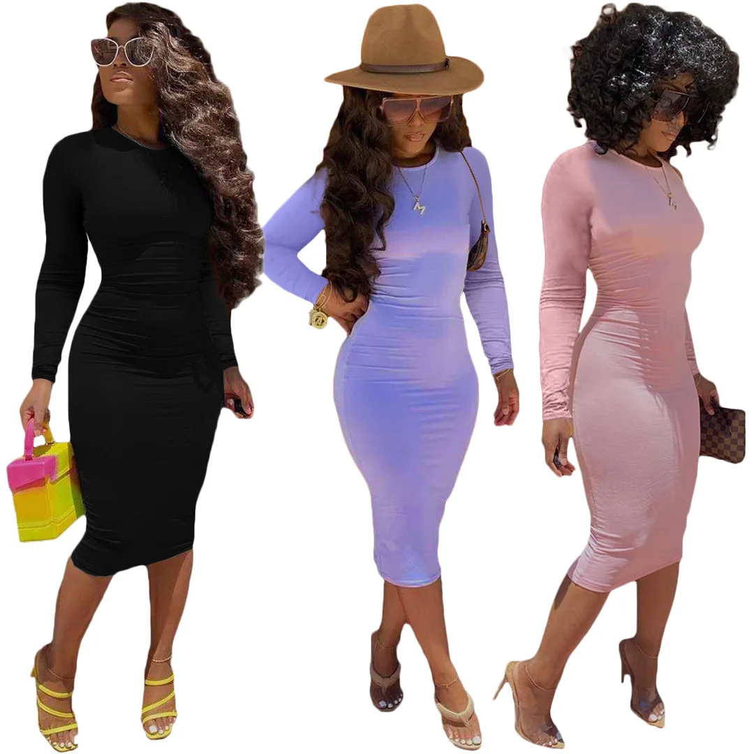 Casual Women Dress Bodycon Full Sleeve Party Night High Street Solid Color Long Dress Skinny For Women Outfit
Casual Women Dress Bodycon Full Sleeve Party Night High Street Solid Color Long Dress Skinny For Women Outfit