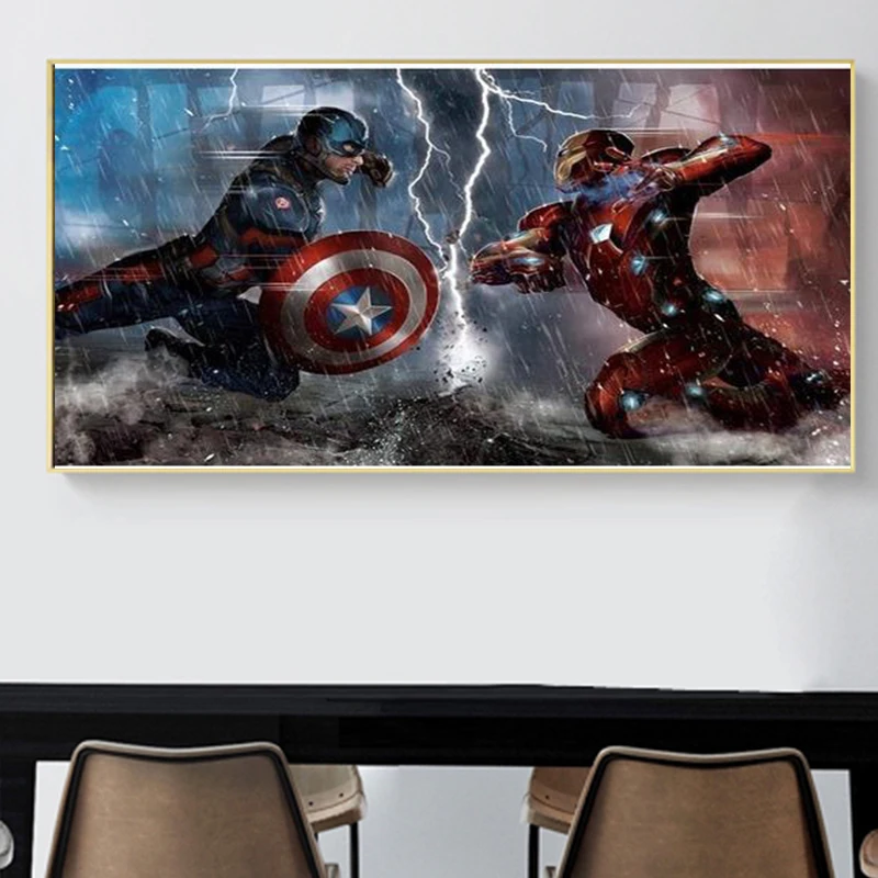 Avengers Superhero Marvel Captain America Iron Man Anime Poster Canvas Painting Print Art Wall Picture for Children's Room Decor
Avengers Superhero Marvel Captain America Iron Man Anime Poster Canvas Painting Print Art Wall Picture for Children's Room Decor