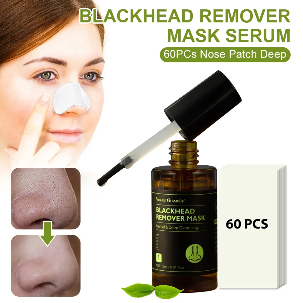 Blackhead Remover Mask Serum with 60PCs Nose Patch Deep Pores Cleaning Purifying Natural Herbal Acne Treatment Essence
Blackhead Remover Mask Serum with 60PCs Nose Patch Deep Pores Cleaning Purifying Natural Herbal Acne Treatment Essence