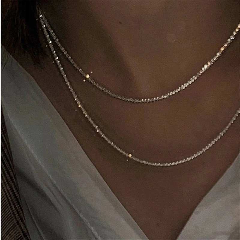 HUANZHI 2020 New Short Sliver Color Starry Neck Collar Choker Two Ways To Wear Clavicle Chain Necklace For Women Party Jewelry
HUANZHI 2020 New Short Sliver Color Starry Neck Collar Choker Two Ways To Wear Clavicle Chain Necklace For Women Party Jewelry